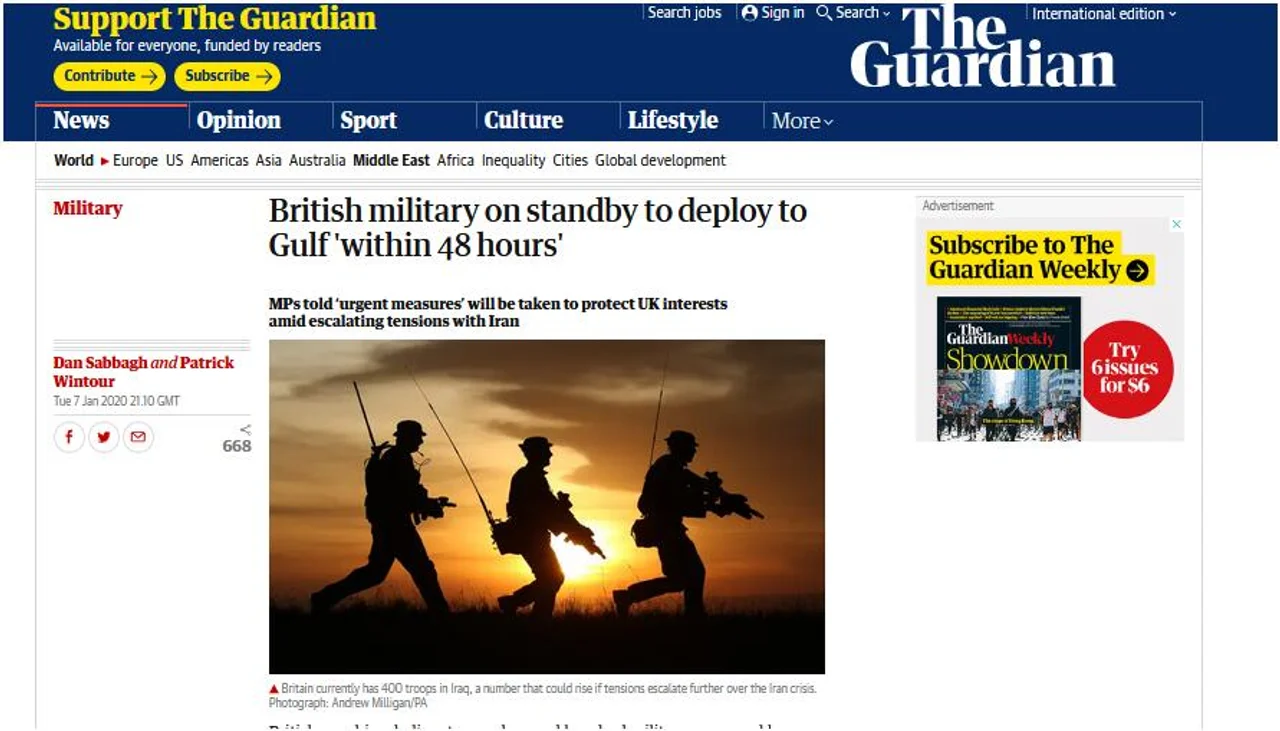 英媒:英军已经处于待命状态,准备随时应对危机