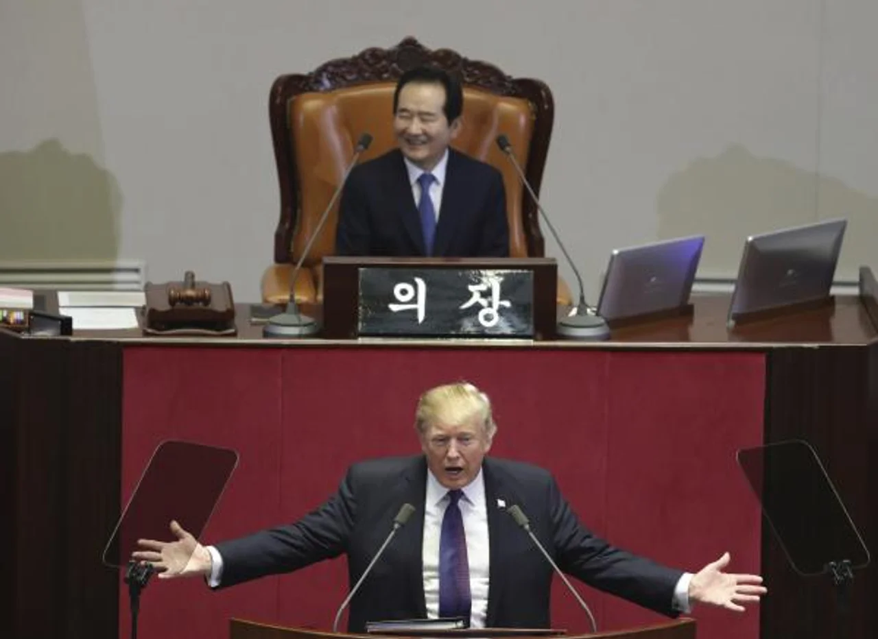 特朗普在韩发表演讲:美将用军力维持和平,韩国是可信赖同盟