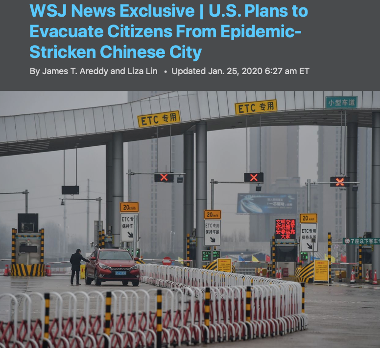 美国将包机从武汉撤回外交官和侨民