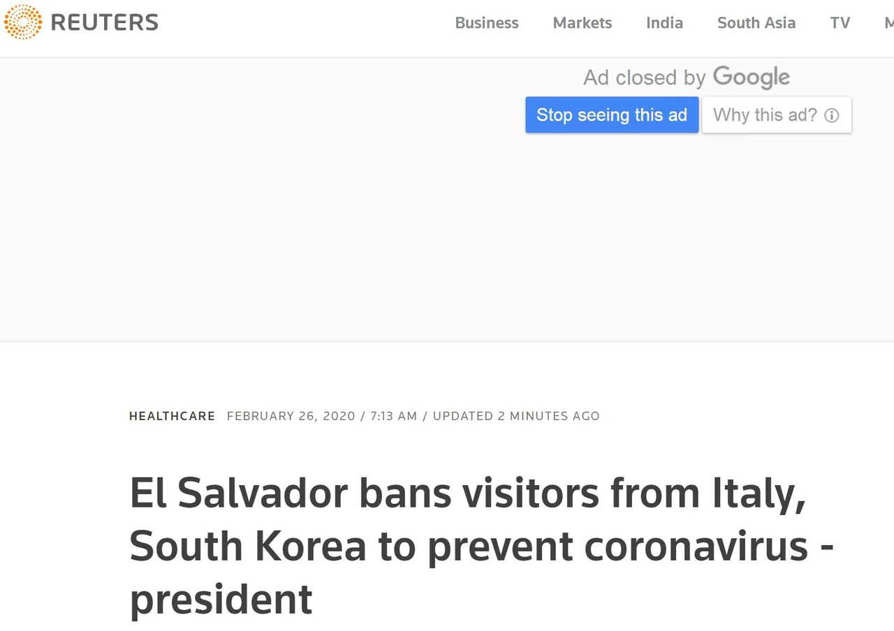 快讯!萨尔瓦多总统:禁止来自韩国和意大利的人士入境
