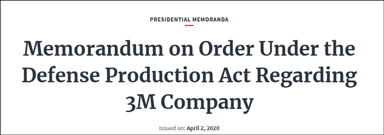 3M:美政府禁N95口罩出口加拿大,或遭各国报复