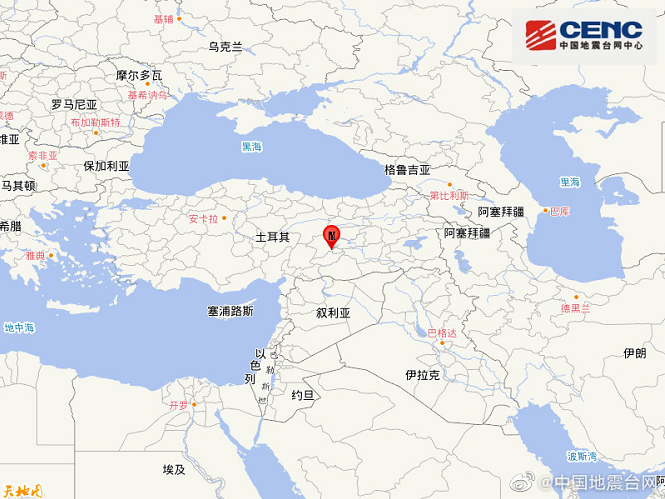 土耳其发生5.3级地震 震源深度10千米