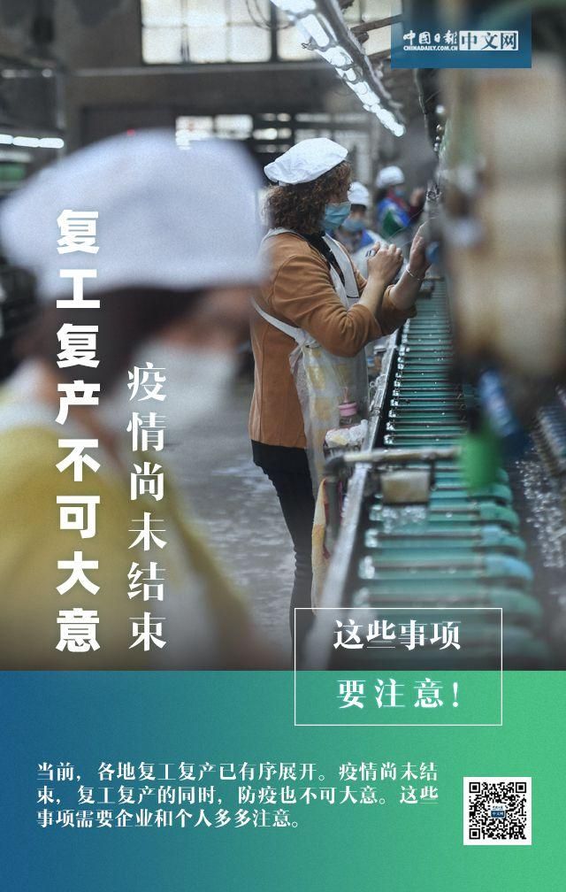 海报 | 疫情尚未结束 复工复产不可大意
