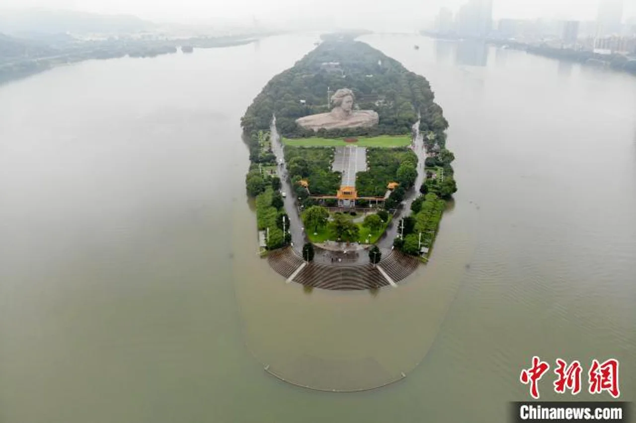 湖南再发洪水橙色预警 长沙橘子洲景区紧急闭园