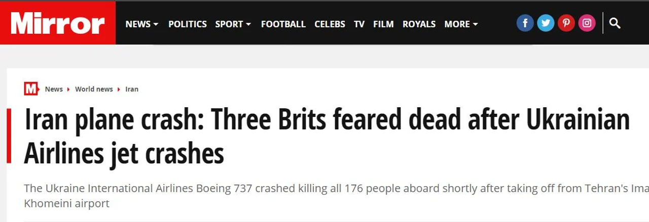 快讯!英媒:3名英国人恐在乌克兰客机坠毁中死亡