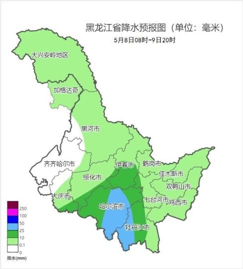 黑龙江未来一周有3次降雨还有8级阵风