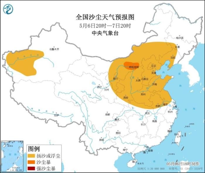 沙尘暴蓝色预警继续发布：京津冀等13省份有扬沙或浮尘天气