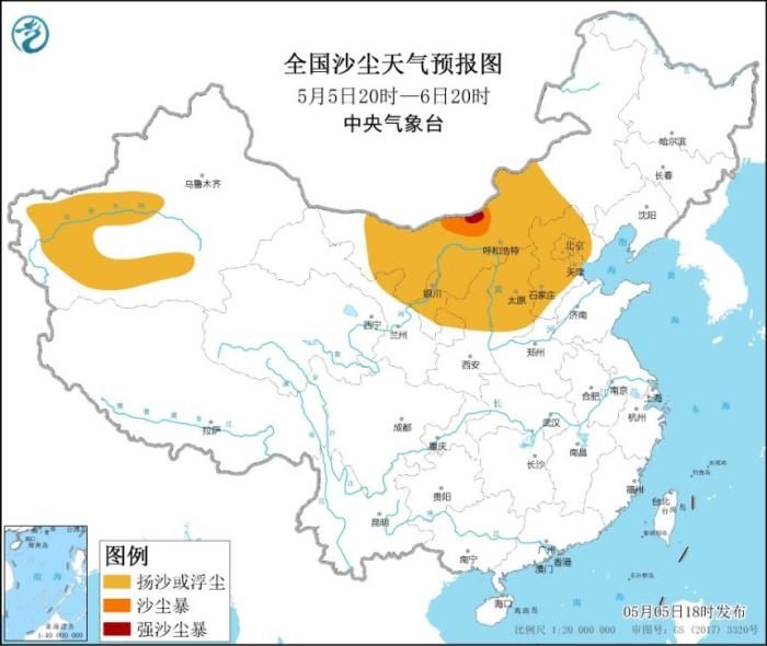 沙尘暴蓝色预警继续发布 内蒙古局地有强沙尘暴