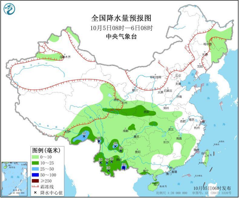 冷空气继续影响华南等地 华西及南方大部持续阴雨