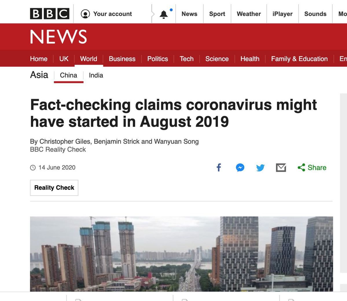 BBC：哈佛大学“疫情8月在武汉传播”的研究结论有问题
