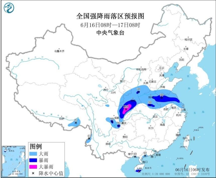 暴雨黄色预警：陕西南部、四川东北部局地有大暴雨