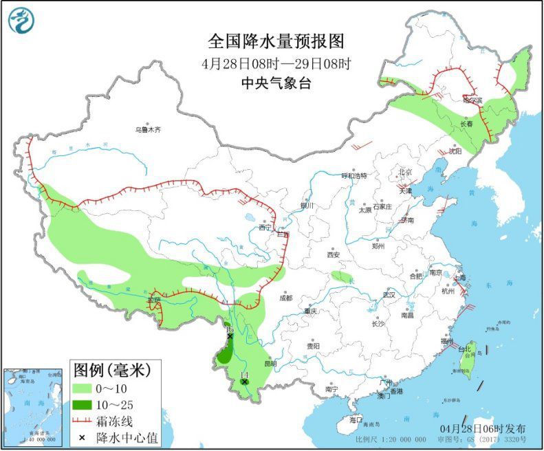 云南多阴雨天气 华北黄淮气温大幅上升 