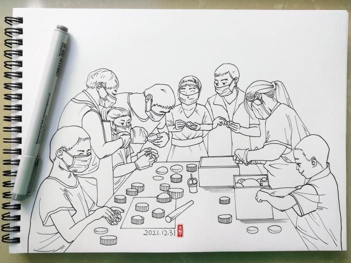 【挑战365天正能量速写画】第031期：安徽大叔为帮陌生人抗癌盘下一栋楼