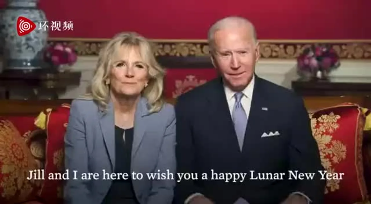 美国总统拜登和第一夫人发表春节祝福:祝你们幸福安康,春节快乐!