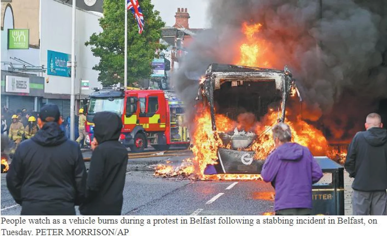 Protests break out after Belfast street stabbing